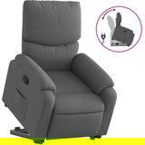 Maison Chic Naslanjač - Relax naslanjač s funkcijo vstajanja temno sivo blago, (22040161) | Shoptok.si