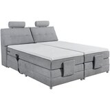 MID.YOU POSTELJA BOXSPRING 180 cm x 200 cm , tekstil, leseni material svetlo siva | Shoptok.si