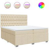 Maison Chic Box spring postelja - Vzmetna postelja z vzmetnico krem 200x200 cm blago SL23889, (21879926) | Shoptok.si