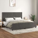  Posteljni okvir z vzglavjem temno siv 200x200 cm žamet, (20738830) Cene