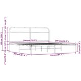 Metalni okvir kreveta bez madraca smeđa boja hrasta 200x200 cm | shoptok.hr