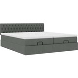 vidaXL Otomanski posteljni okvir z vzmetnicami siv 160x200 cm blago | Shoptok.si
