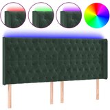 Maison Chic LED posteljno vzglavje - Vzglavna omarica temno zeleno 203x16x118/128 cm žamet, (22077728) u