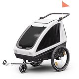 Klarfit GoKiddo, kolesarska prikolica, zložljiva, integrirane zavore, rastoča, za 2 otroka | Shoptok.si