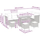  Sjedeća garnitura za vrt 10 kom. Crna poliratan 110 x 55 x 71 cm | shoptok.hr