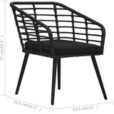  3-dijelni bistro set od poliratana crni | Eponuda.com