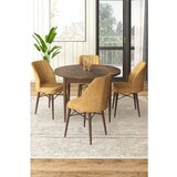 Hanah home Rox - Baroque, Cappuccino BaroqueCappuccino Dining Table & Chairs Set (5 Pieces) | ePonuda.com