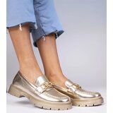 Gemre Golden elegant faux leather loafers Danetti | shoptok.hr