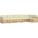 vidaXL Zunanja garnitura za sedenje 6 pcs Bela in krem Poliester, (5000282706) | Shoptok.si
