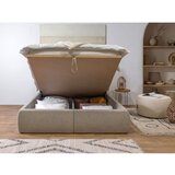 Bobochic Paris Bež tapecirani bračni krevet s prostorom za odlaganje s podnicom 180x200 cm Garance – | shoptok.hr