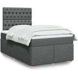 Maison Chic Box spring postelja - Vzmetna postelja z vzmetnico temno siva 120x200 cm blago SL10818, (21902210) | Shoptok.si
