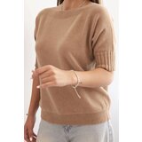 Kesi Włoski Women's viscose short-sleeve sweater camel | shoptok.hr