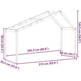 Krov za dječji krevet bijeli 213x95,5x144,5 cm masivna borovina | shoptok.hr
