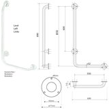 Sapho Željezna zidna ručka za kupaonicu 63 cm Handicap Left – | shoptok.hr