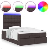 vidaXL Otomanski posteljni okvir z vzmetnico rjav 120x200 cm blago | Shoptok.si