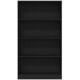  Polica za knjige s 4 etaže crni hrast 80x24x143 cm inženjerski drvo | Shoptok.si