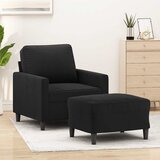  Fotelja s tabureom crna 60 cm baršunasta | shoptok.hr