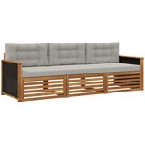  Set vanjskih sofa 3 pcs Prirodna i svjetlosiva Poliester | Eponuda.com