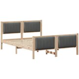  Okvir kreveta smeđe i tamnosivo 140 x 190 cm Masivna borovina | shoptok.hr