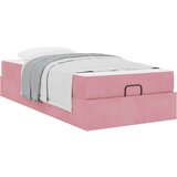 vidaXL Konstrukcija postelje z vzmetnico Roza 90 x 190 cm Žamet | Shoptok.si