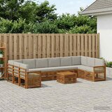  Set vanjskih sofa 8 kom. Prirodna i svjetlosiva | shoptok.hr