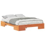  Krevet s daskama s pohranom Smeđa 135 x 190 cm Masivna borovina | shoptok.hr