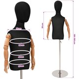 Podesiva lutka 120-150 cm s postoljem Uniseks PP Crna | shoptok.hr