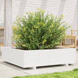 vidaXL Vrtna sadilica bijela 90x90x26,5 cm od masivne borovine | shoptok.hr