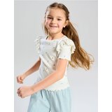 Sinsay Pamučna majica s ukrasnim volanima | shoptok.hr