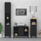 The Living Store Omarica za umivalnik črna 80x33x60 cm inženirski les - Omarica Za Umivalnik, (21439760) Cene