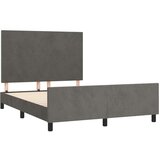  Posteljni okvir z vzglavjem temno siv 140x190 cm žamet, (20788541) | Shoptok.si