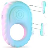 SuperLove Soft Liquid Silicone Vibrating Cock Ring with Buffer Rings Turquoise | Shoptok.si