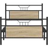 vidaXL Posteljni okvir brez vzmetnice hrast 100x200 cm inženirski les | Shoptok.si