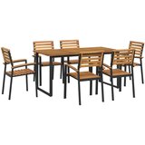  Vrtna garnitura - 7-dijelni vrtni blagovaonski set od bagremovog drva i metala - Crna Dužina stola 160 cm 6 Dužina stola 160 cm | shoptok.hr