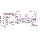  Set vanjskih sofa 6 pcs Bijela i Krem 304 x 128,5 x 73 cm | shoptok.hr