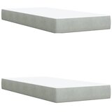  Krevet s oprugama i madracem svjetlosivi 200x200 cm baršunasti | shoptok.hr