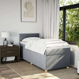 vidaXL Okvir kreveta s oprugama i madrac svjetlosivi 80x200cm tkanina | shoptok.hr