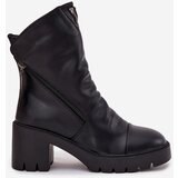 VINCEZA Women's Ankle Boots With Thick Heel With Double Zipper | shoptok.hr