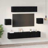  Set TV komoda Zidne 7 pcs Crni hrast Konstruirano drvo | Eponuda.com