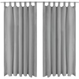 MIKRO Satenske Zavjese 2 kom s Tregerima 140x225 cm Sive | shoptok.hr