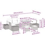  Sjedeća garnitura za vrt 10 kom. Bež poliratan 349 x 154 x 85 cm | shoptok.hr