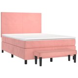  Boxspring - Krevet s oprugama i madracem ružičasti 140x190 cm baršunasti - Ružičasta 140 x 190 cm Gladak dizajn | shoptok.hr
