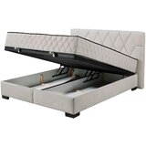 MID.YOU POSTELJA Z VZMETNICO 160 cm x 200 cm , tekstil, leseni material bež | Shoptok.si