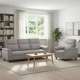  Set sofe 2 pcs Oblačnosiva Tkanina - Siva tkanina oblak 1 sjedalo + trosjed | shoptok.hr