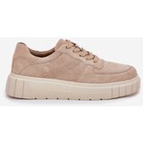 EVENTO Suede Platform Sneakers Beige Rilwena | Shoptok.si