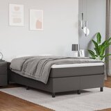 The Living Store Box spring postelja z vzmetnico siva 120x200 cm umetno usnje - Box Spring Postelja, (21517315) Cene