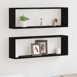 vidaXL Polica za zid Set od 2 Crni hrast Konstruirano drvo Cijene