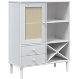  The Living Store Komoda SENJA videz ratana bela 90x40x112 cm trdna borovina - Komoda, (21448361) | Shoptok.si
