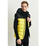 AC&Co / Altınyıldız Classics Men's Black-Yellow Standard Fit Normal Cut Hooded Inflatable Vest Cene