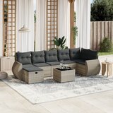  8-dijelni set vrtnih sofa od poliratana s jastucima svjetlosivi | shoptok.hr